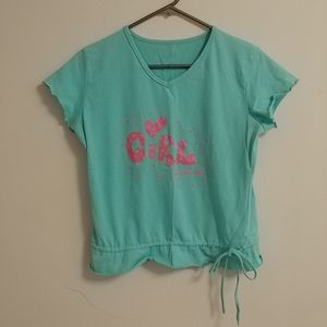 Cute Girls Blue Shirt (approx. Size L)